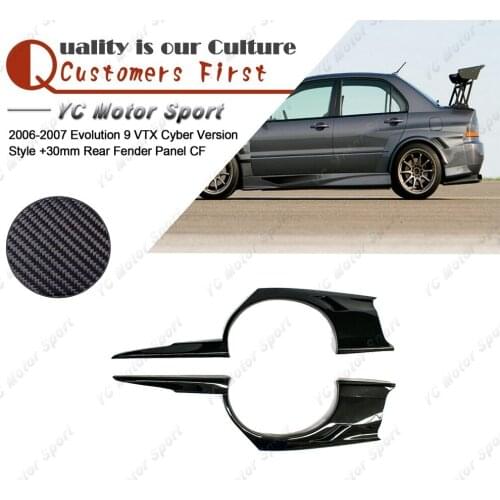 Car Accessories Carbon Fiber VTX Cyber Version Style +30mm Rear Fender Panel Fit For 2006-2007 Evolution EVO 9 Rear Fender