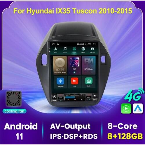 Cooling Fan Android11 6+128G Car Radio Stereo Video Player Navigation GPS For Hyundai IX35 Tucson 2010-2015 carplay+Auto 9.7
