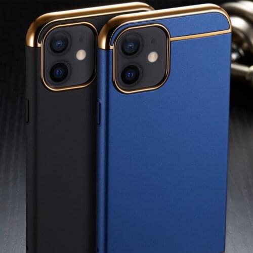 Luxury Full Cover Plating Phone Case For iPhone 12 11 Pro Max 6 6s 7 8 Plus 5 5s SE X XS Max XR PC Matte Hard Cover Case Capa