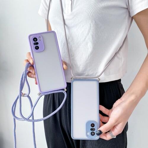 Crossbody Lanyard Hang Neck Strap Case For Xiaomi Redmi Note 10 Pro 5G 9 8 7 10S 9T Mi 11 Lite 10T POCO X3 NFC M3 F3 Clear Cover