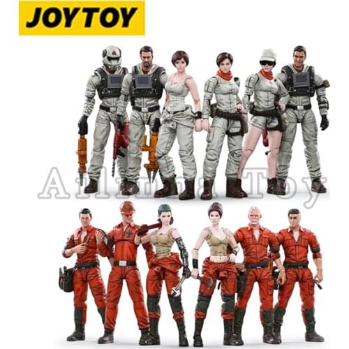 JOYTOY 1/18 3.75inch Action Figure (6PCS/SET) Mech Maintenance Team A & B Collection Model Toy For Gift Free Shipping
