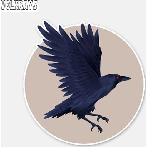 Volkrays Lovely Car Sticker Raven Accessories Reflective Waterproof PVC Decal for Opel Astra J Seat Ibiza Lada Granta,13cm*12cm