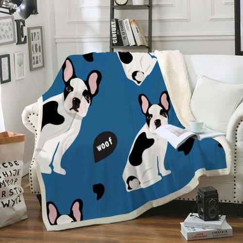 Bulldog Fur Throw Blanket Pet Dog Sherpa Fleece Blanket Pink Throw Blanket for Kids Fluffy Blanket Soft Bedspreads on bed