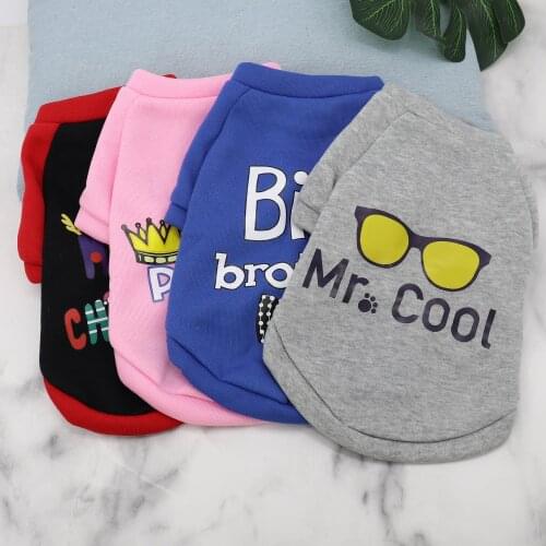 Lovely Dog Clothes Soft Cotton Puppy Cat Vest Shirt Cute Print Pet Clothing Small Medium Dogs Coat Jacket Outfit Chihuahua Pink
