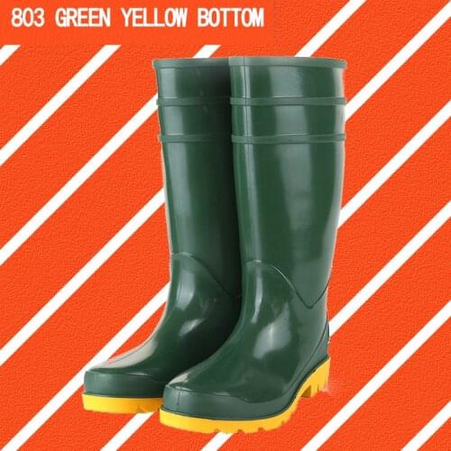 Mens rubber rain boots, soft-soled fishing boots, outdoor construction site protective shoes, high-top water shoes