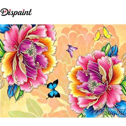 Dispaint Full Square/Round Drill 5D DIY Diamond Painting "Flower butterfly" 3D Embroidery Cross Stitch Home Decor Gift A11949