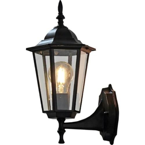 Outdoor Lights Fixtures Exterior Wall Lantern with Clear Glass Weatherproof Wall Sconces Lantern Lighting - Black, Bronze