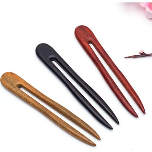 New simple wooden hair stick female Vintage classic wedding hair accessories jewelry wholesale Chinese style headband ornaments