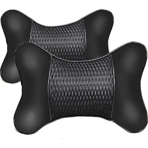 2Pcs Car Seat Headrest Neck Support Pillow Memory Cotton Soft Breathable Cushion