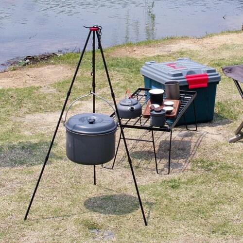 Picnic Cookware Tripod Aluminum Alloy Hanging Cooking Pot Outdoor Camp Camping Portable Outdoor Elements Outdoor Hiking Picnic