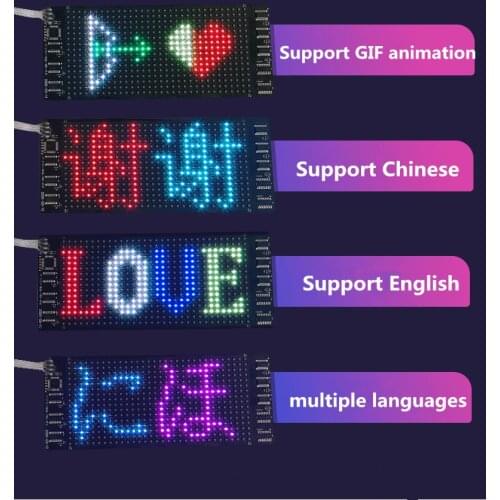 Bluetooth Programmable Rgb Flexible Led Module Display Matrix Sign Android Ios Control For Face Mask T-shirt Led Screen Parts