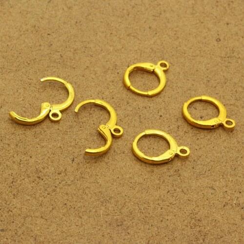 12mm Simple Earring Connector Clasps Circle Opening Rings Diy Flat Gold Color Earring Settings Base Jewelry Findings Accessory