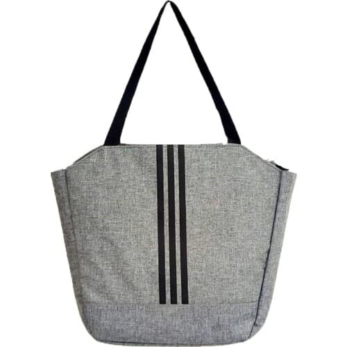 Gray-Female-Male, With Strap, Sports Casual Bag, 3 Stripe, Zipper Inner Pocket, quality Stitch, Solid Fabric, Modern, Comfortable