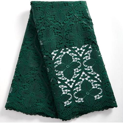 SJD LACE High Quality Fashion Water Soluble Lace Fabrics Sew-on Rhinestone Lace Embroidere Nigerian Wedding For Women DressA2411