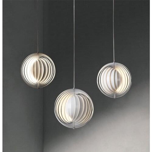 Nordic Danish design rotating moon metal pendant lights living room dining room hanging lamp home deco bedside led luminaire e27