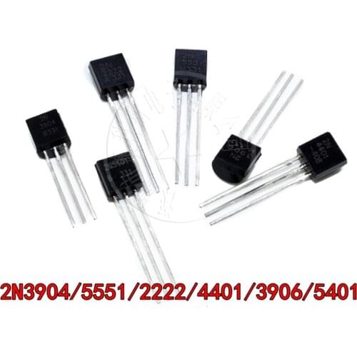 100PCS Low Power Transistor 2N2222A 2N3904 2N3906 2N5551 2N5401 2N4401 DIP TO-92