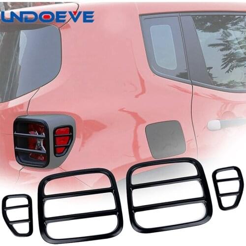 Undoeve Black Metal Taillight Rear Lamp Protector Cover Guard for 2015-2017 Jeep Renegade