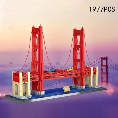 Disney Mickey mouse Around the World block United States San Francisco Golden Gate Bridge model brick toy collection nanobrick
