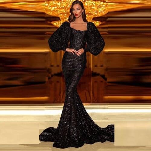 2020 New Arrival Sequin fashion Dress Celebrity Evening Party Vestidos Long Sleeve Black Gold Sexy Summer Club Elegant Wholesale