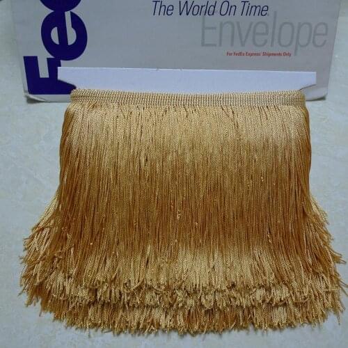 10 Meters 15cm 6" Long Camel Color Latin Dress Tassel Fringe