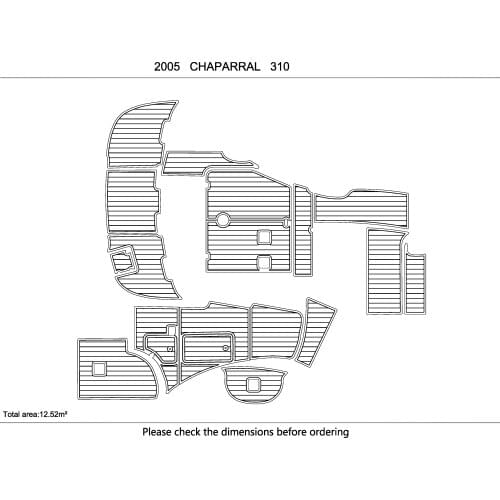 2005 CHAPARRAL 310 cockpit swimming platform 6mm EVA Non-slip mat fAUX TEAK FLOOR CARPET MAT
