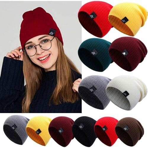 2021 Woman/Men Knitted Beanies Winter Autumn Hats Warmer Bonnet Female Beanie Caps Solid Cute Casual Cap 12 Colors
