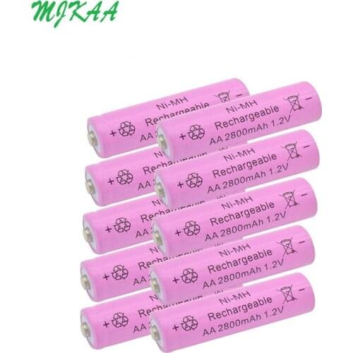 MJKAA Ni-MH AA 1.2V 2800mAh Pink Rechargeable Battery For Toy Remote Control