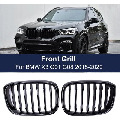 Car Front Kidney Grill For BMW3 4 X3 X4 G01 G02 G08 2018 2019 2020 Single Line 1slat Gloss Matte Black Bumper Racing Grills