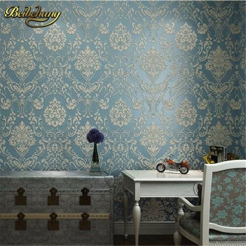 Beibehang papel de parede 3D non-woven wall paper roll embossed idyllic romantic bedroom living room TV background wallpaper