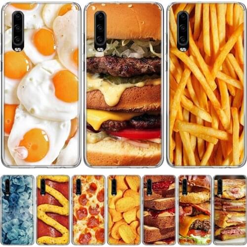 Hamburg French fries Pizza Phone Case for Huawei P40 P30 P20 Mate 30 20 10 Pro P10 Lite P Smart Z + 2019 Gift Coque Cover Capa