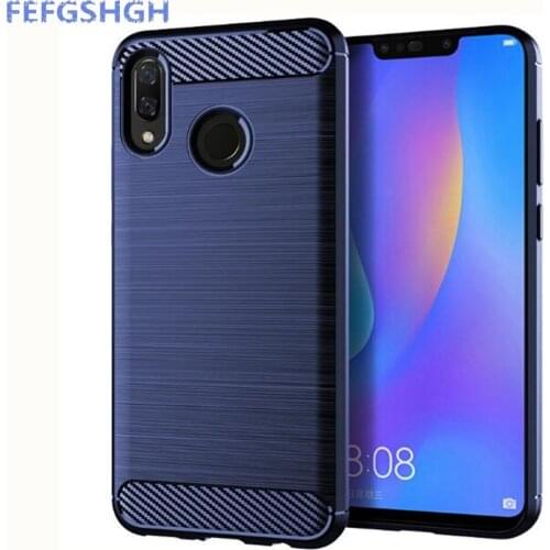 Carbon Fiber Cover For Huawei Y9 2019 JKM-LX3 JKM-LX1 Case Rubber Silicone Phone Cases For Huawei Y9 2019 Back Case