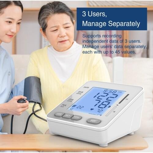 Tonometer Automatic Arm Digital Blood Pressure Monitor Digital lcd Sphgmomanometer Heart Rate Pulse Meter BP Monitor