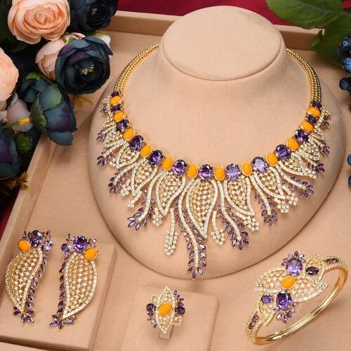 Kellybola Jewel Exclusive Fashion Luxury Zircon Jewelry Set Womens Goldfish Jewelry Banquet Accessories 2021 New