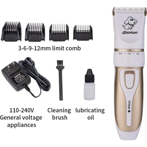 Electrical Pet Hair Trimmer Clipper Professional Grooming Tool Kit Rechargeable Low-noise Cat Dog Pet Grooming Shaver Set