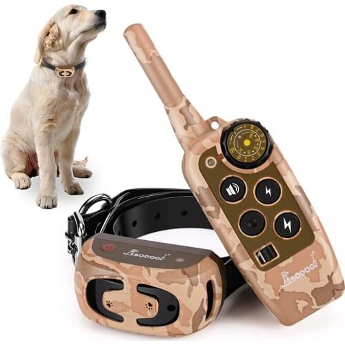 1000m Electric 2 In 1 Dog Training Collar & Anti-Bark Collar Remote Control Rechargeable for All Size Dog Shock Vibration Sound