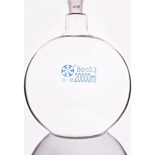 Single standard mouth flat-bottomed flask,Capacity 20000ml and joint 40/38,Single neck flat flask,Boiling flask