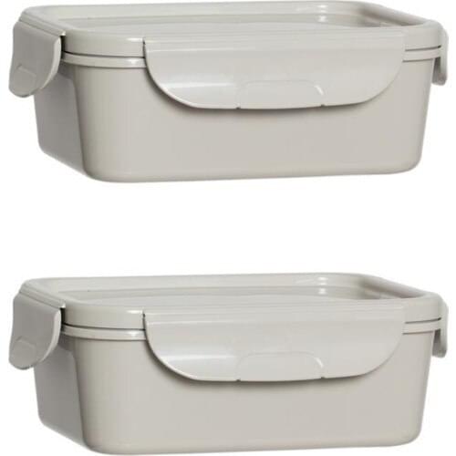 Herevin Dual 1 lt Ziplock Storage Container Stone