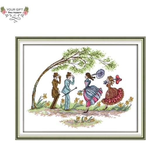 Joy Sunday Hurricane RA050 14CT 11CT Counted and Stamped Home Decoration Man And Woman Handcraft Cross Stitch Kits