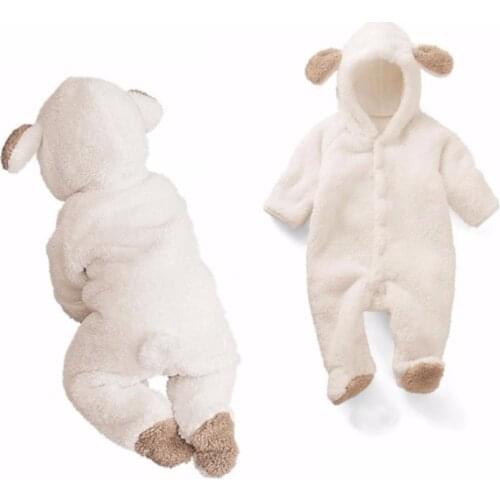 Newborn Baby Romper 2021 Autumn Winter Warm Fleece Infant Boy Girls Jumpsuit Pajamas Clothes