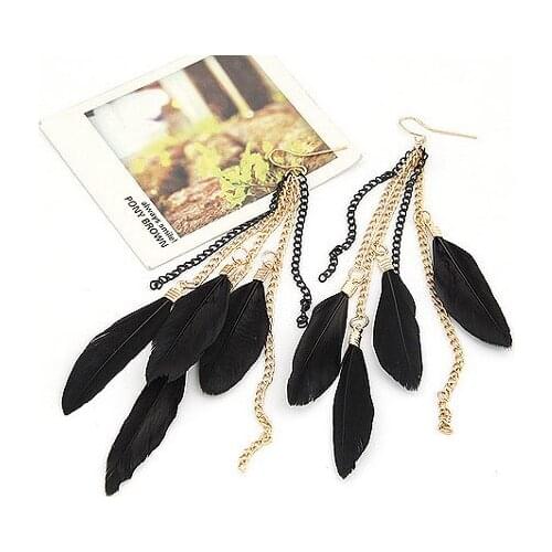 Hot-selling High-end Korean Version Personality Brand Fashion Feather Earrings Female Earrings Jewelry