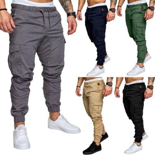 Men Pants Multi-pocket New Fashion Men Jogger Pants Men Fitness Bodybuilding Gyms Pants For Runners Clothing Sweatpants