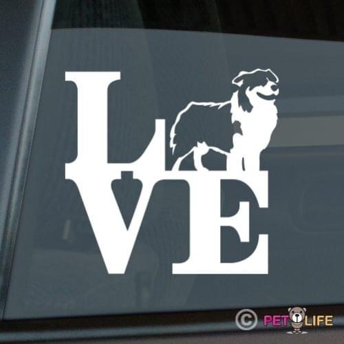 Love Australian Shepherd Sticker Die Cut Vinyl - park aussie window decal 13.75x13.25cm