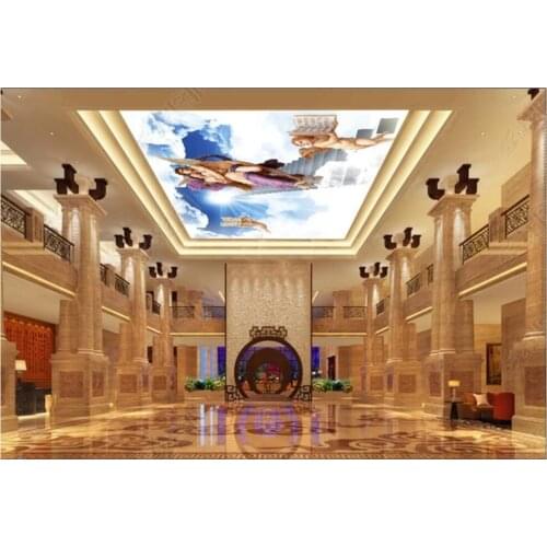 Custom photo 3d ceiling murals wallpaper Romantic Angel Oil Painting room home decor 3d wall murals wallpaper for walls 3 d