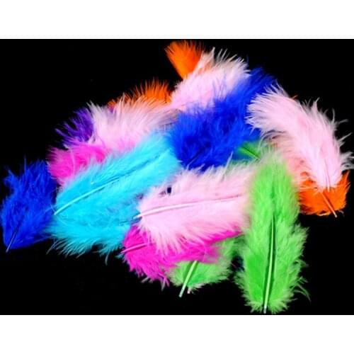 100PCs Natural Goose Feathers 7-10cm Small Floating Colourful Swan Feather Plume For Craft Wedding Jewelry Home Decoration
