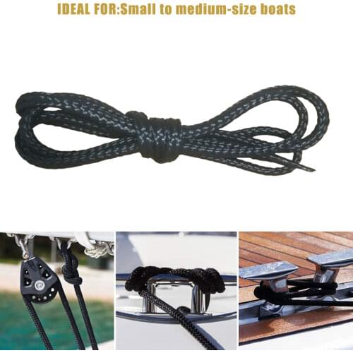 Nylon Double-Braided Mooring Lines Dock Lines Boat Wharf Anchor Ropes Bungee Cord for Dinghy Marine Fishing Kayak Yacht Docking