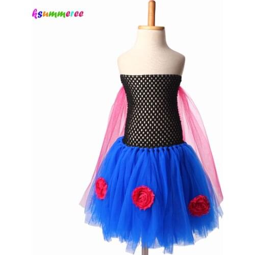 New Handmade Tulle Baby Girl Anna Dress Flower Girl Birthday Party Dress Fluffy Ball Gown Cosplay Evening Prom Costume