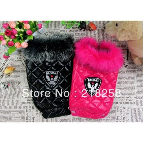 New Coming Noble Pet Dogs Winter Vest Coat Fur Collar Russia Classic Dogs Clothing Soft Pu Coat For Dog