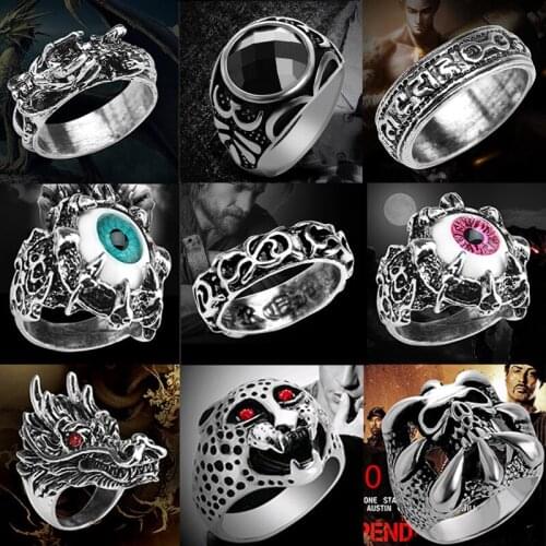 New Japanese and Korean personality men ring self-defense ring domineer bibcock ring single hipster men ring defense ring
