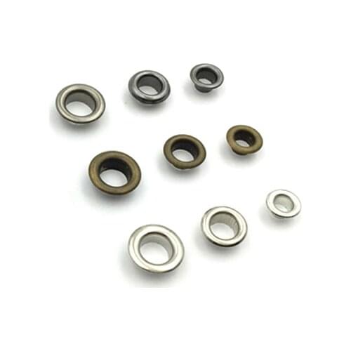 Wholesale 600sets/lot 5mm inner 2#metal brass eyelets with washer small round metal grommets nickle/Black/Bronze