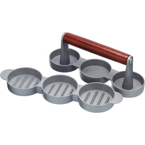 Hamburger presses 3 slot Burger Press Maker Patty Mold Hamburger Grill BBQ Party Maker Meat Pie Press Kitchen Accessories